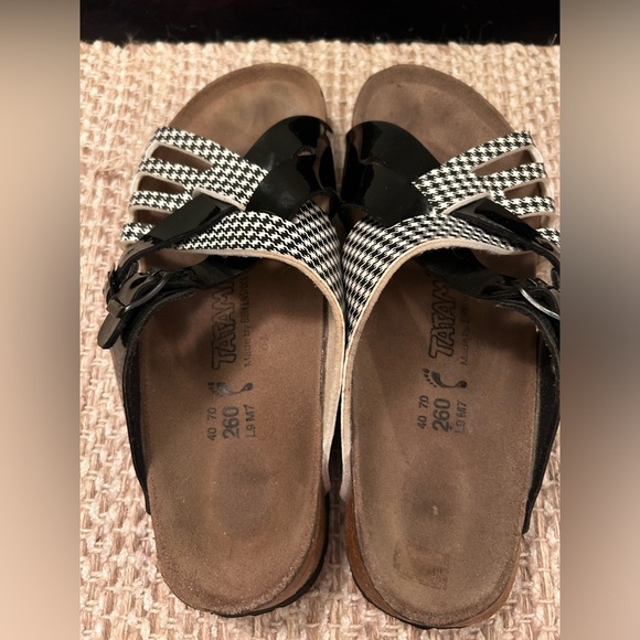 Birkenstock Tatami Houndstooth Sandals Women Sz 9 Strappy Slide On Boho Buckle - Picture 6 of 10